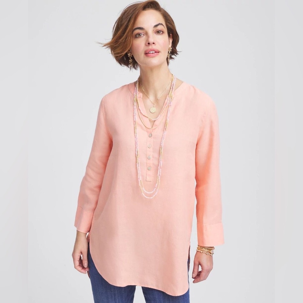 Chico's Coral No Iron™ Linen Tunic